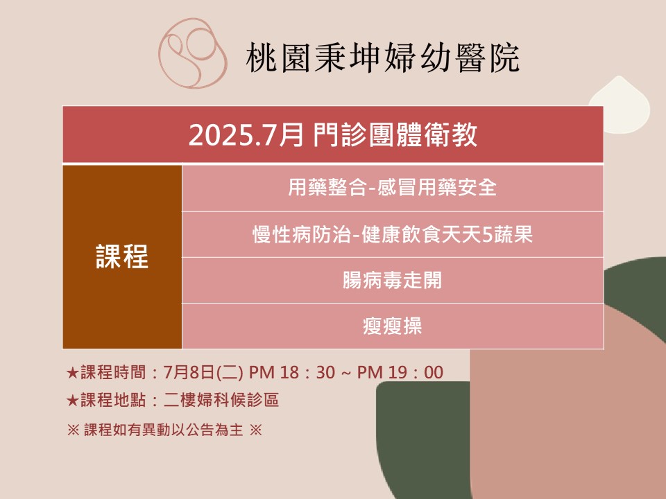 114年7月門診衛教