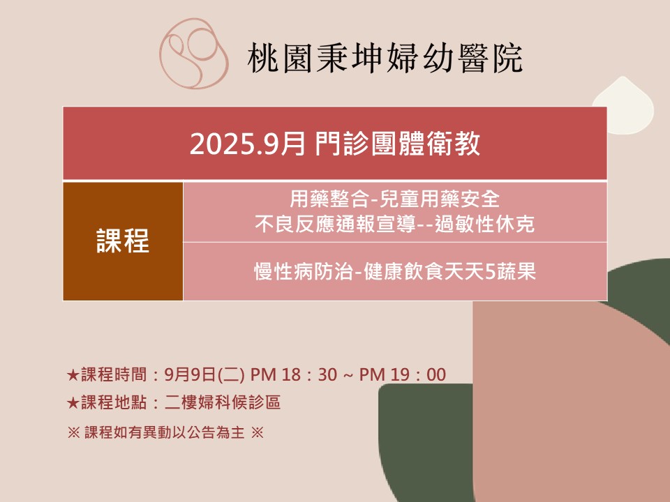 114年9月門診衛教